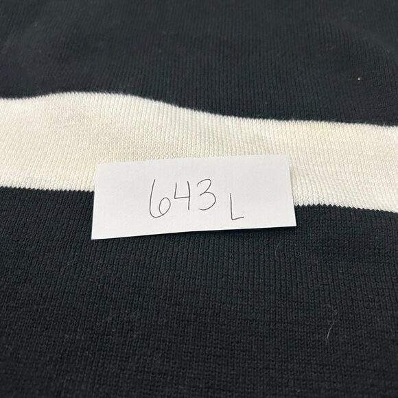 Designers Originals Black White Striped Short Sleeve Knit Top Size M Classic - Picture 7 of 8